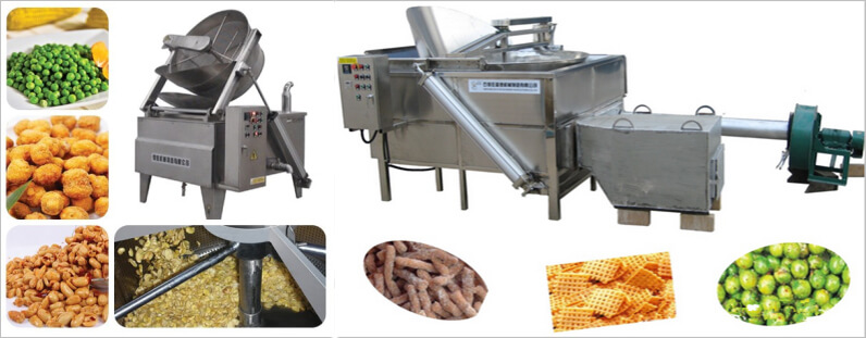 nut frying machine application for frying peanut, beans, etc