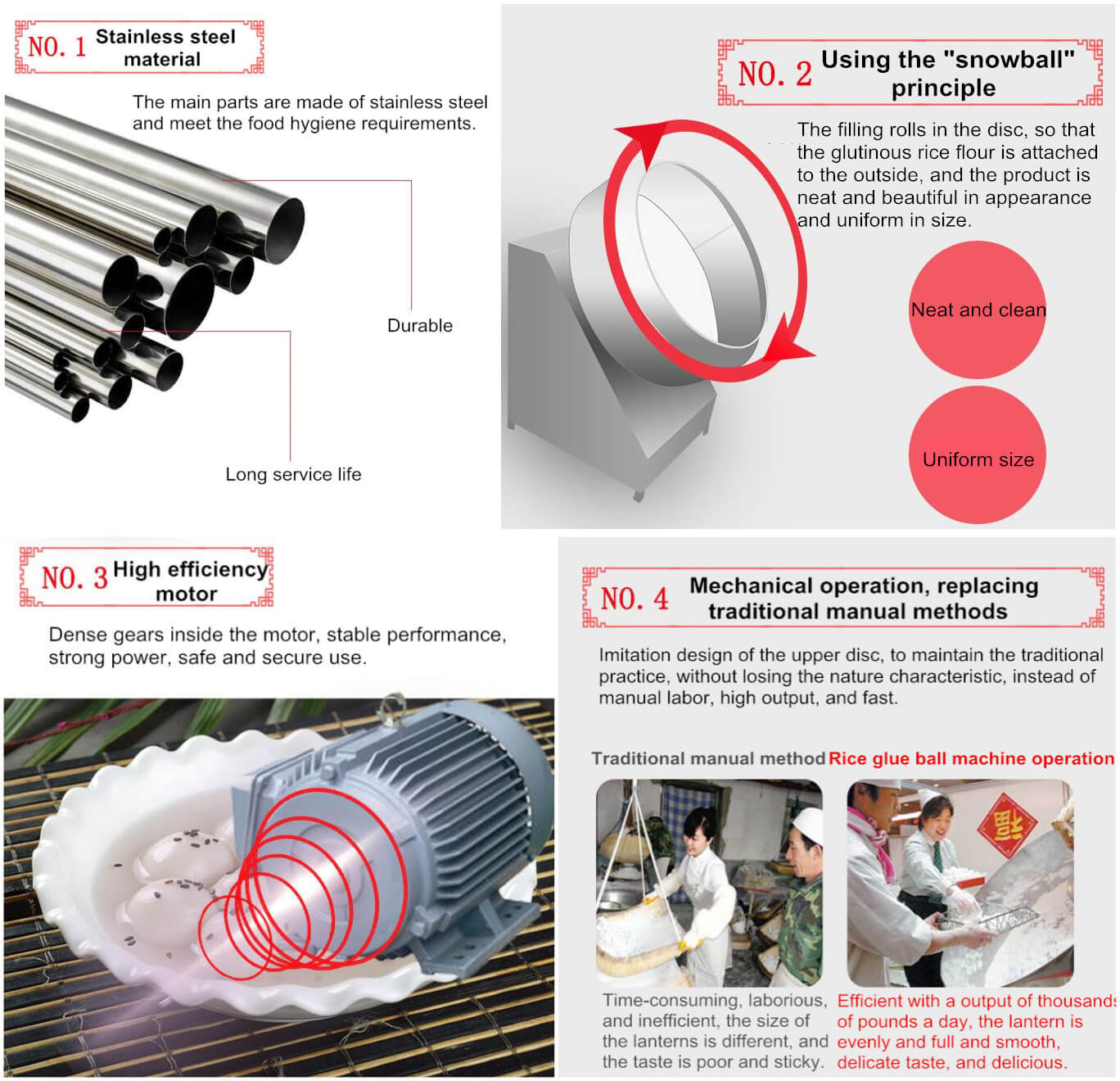 Rice Glue Ball Machine Features