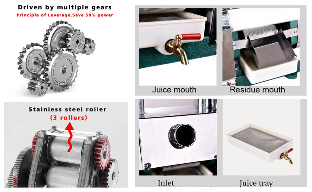 details show of manual sugarcane juicer