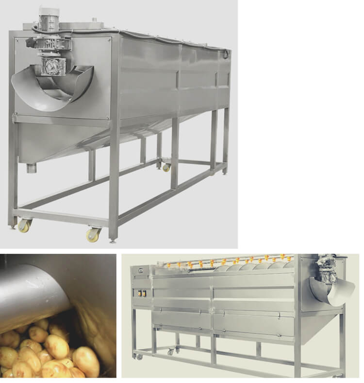 screw feeding potato washing machine