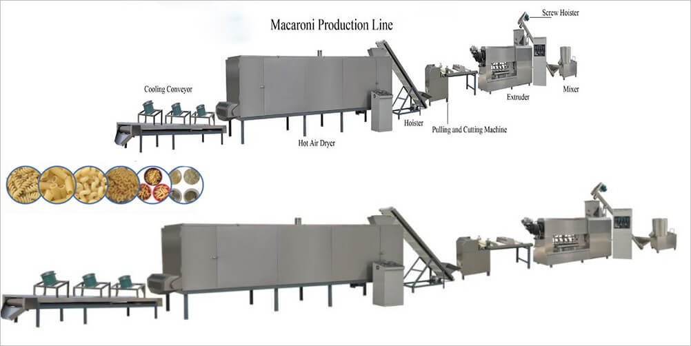 automatic macaroni pasta making machine line