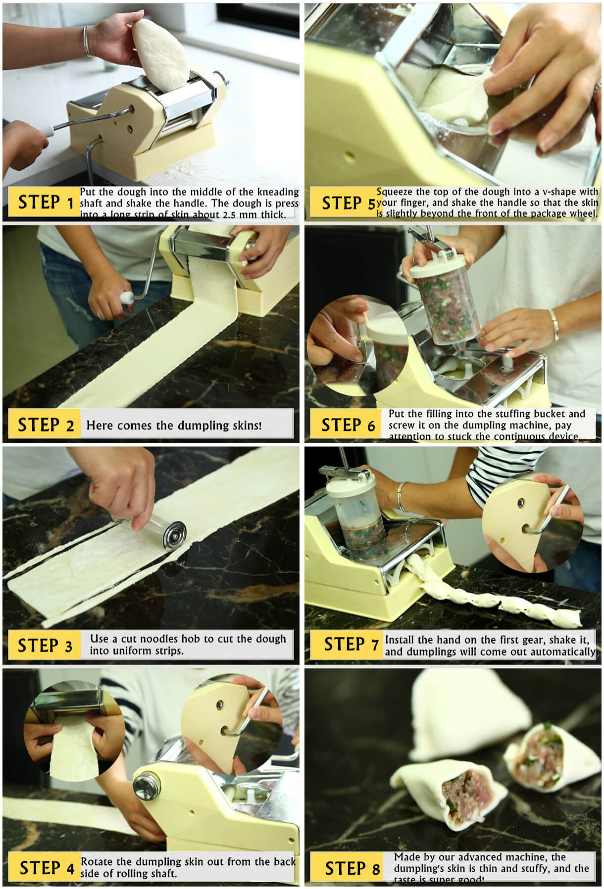 Small Dumpling Making Steps