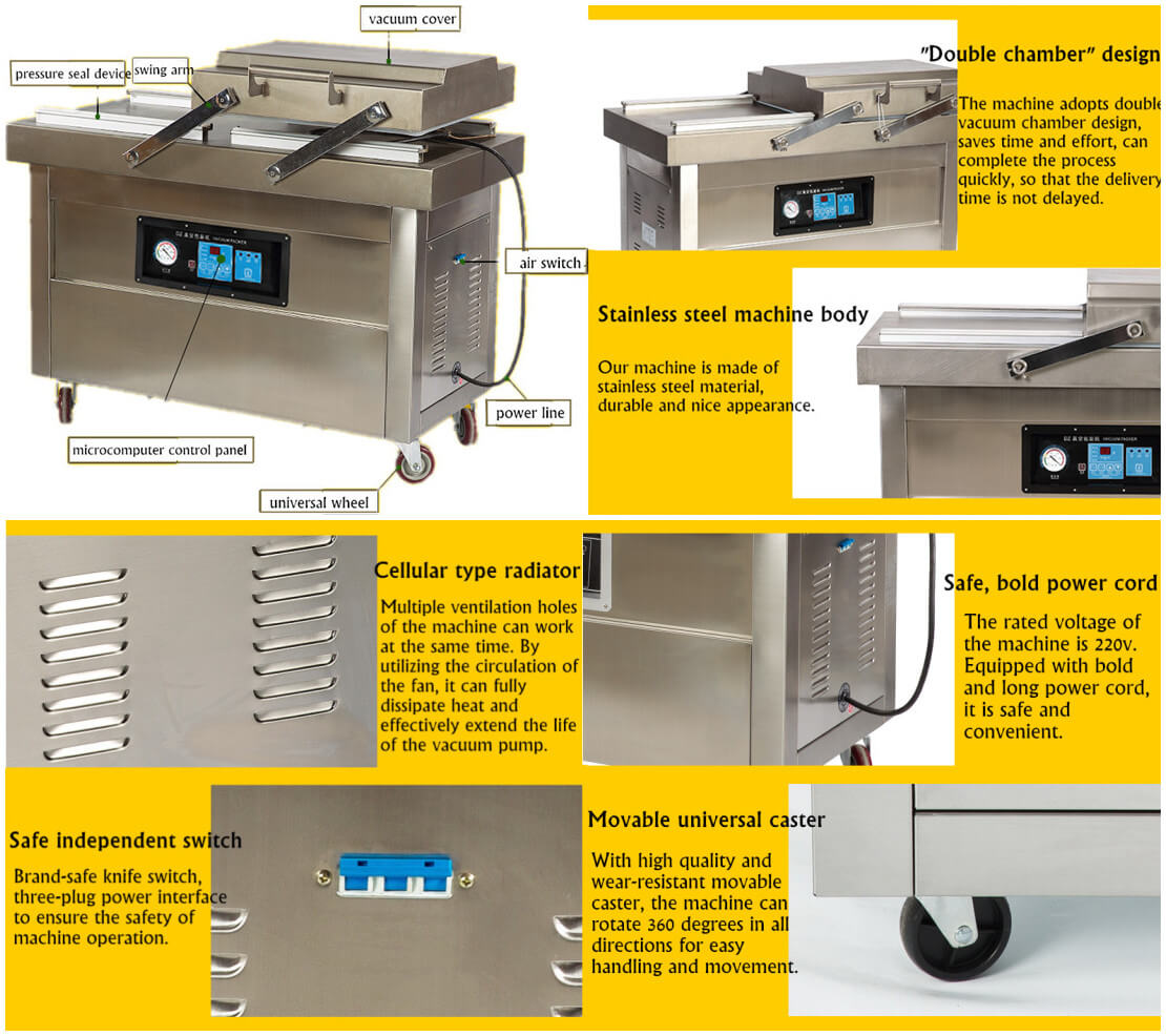 Double Chamber Vacuum Packing Machine Features