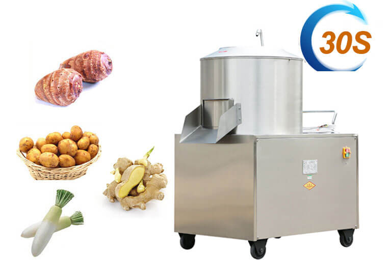 Commercial potato skin peeling machine-vertical type