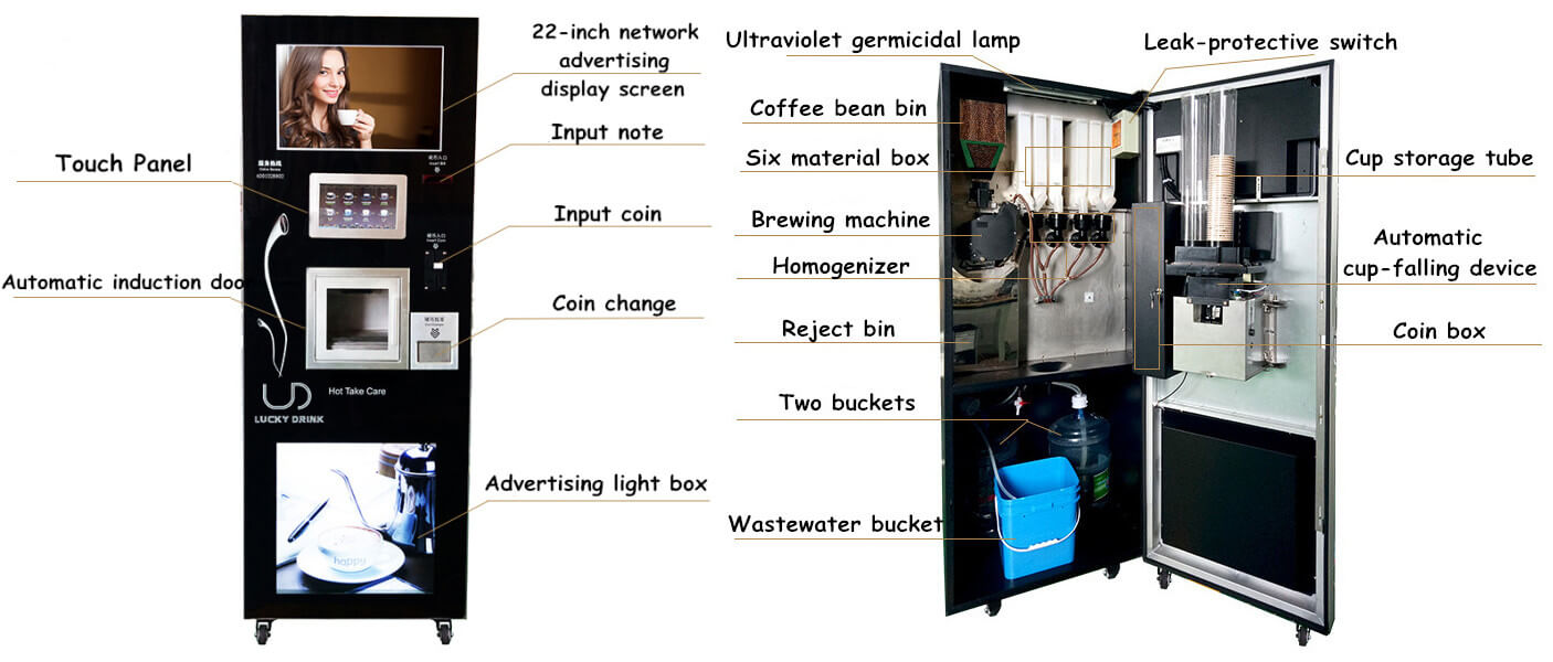 Bean to Cup Coffee Vending Machine