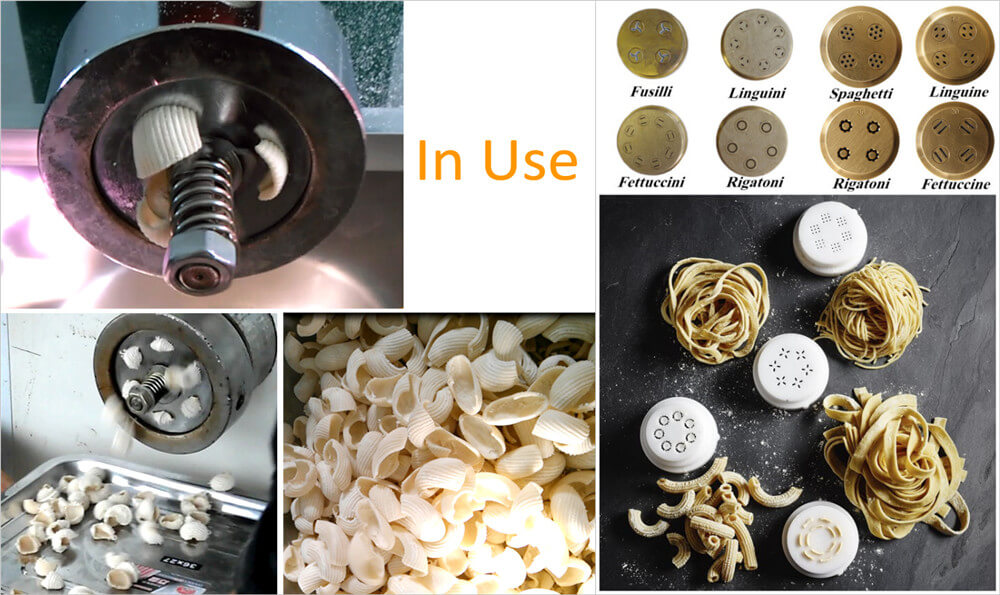 molds of pasta machine in use