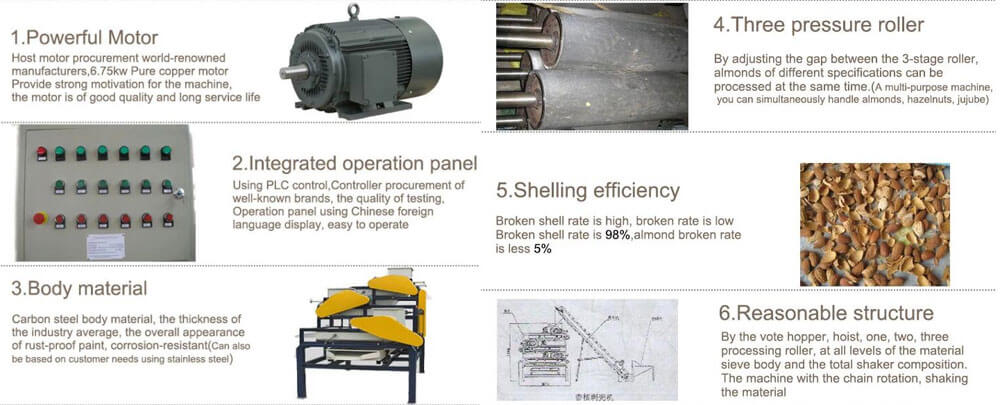 almond shelling machine features show