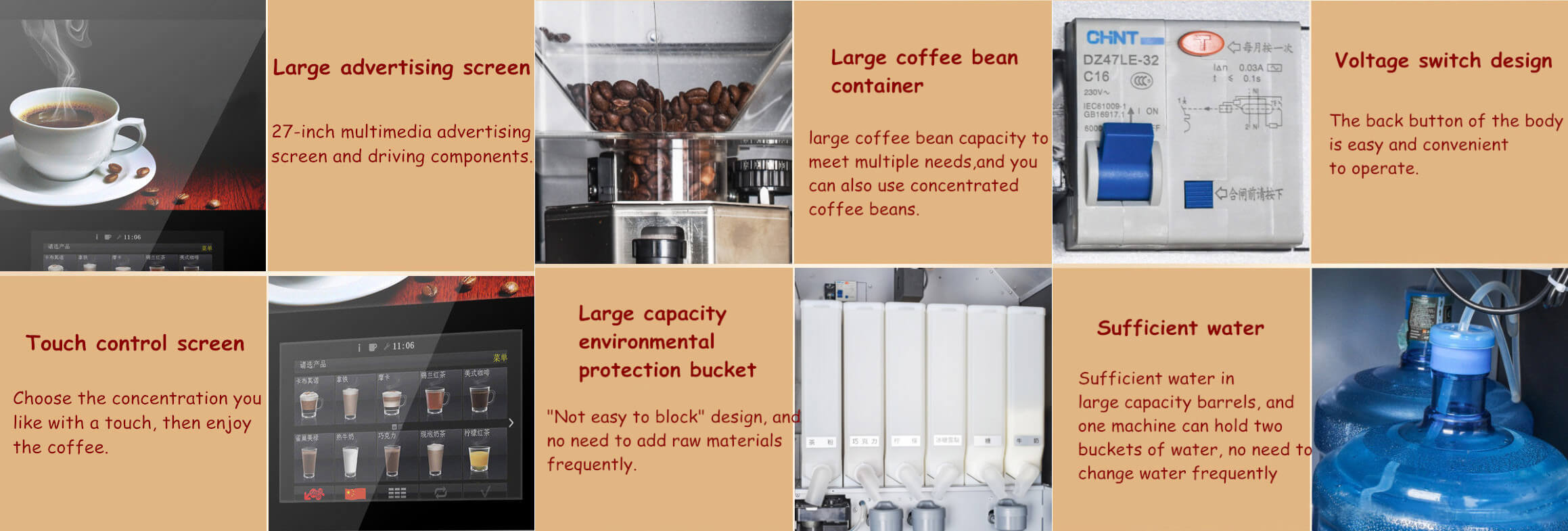 Coin-operated Coffee Vending Machine Features