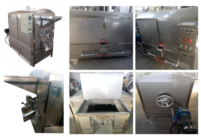 automatic nuts bean roaster machine details show